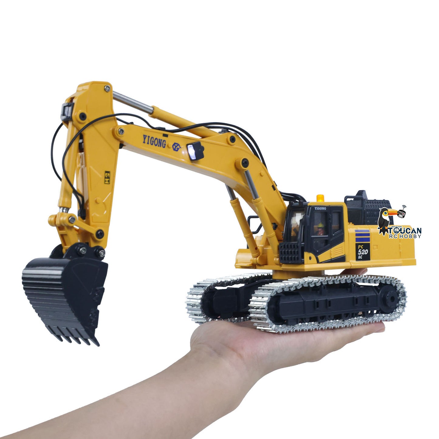 1/50 RC Digger PC520 Electric Liftingl Excavator Engineering?Vehicle Metal Tracks Lights Sound Small Toy Collection