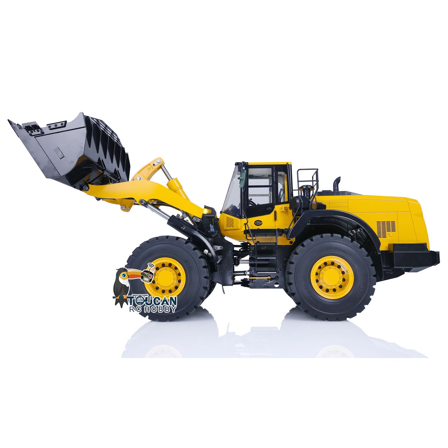 US STOCK Metal 1/14 RC Hydraulic Loader WA480 Heavy Construction Machine Differential Lock Axles Quick Coupler Fork Light Sound ST8
