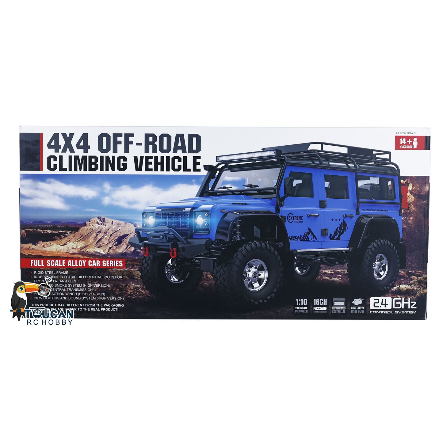 1/10 RC Crawler Car 4x4 Off-road Climbing Vehicle P411 Lights Smoking Winch