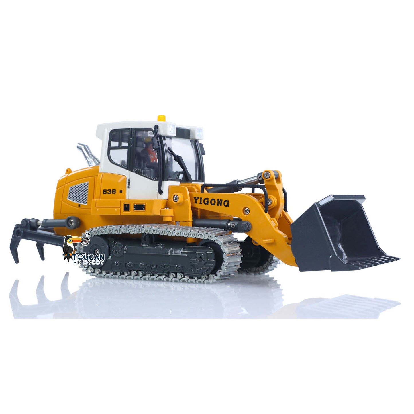 1:50 RC Electric Lifting Tracked Loader LR636 2.4G Construction Vehicle Metal Bucket Tracks Ripper RTR Model Light Sound Battery