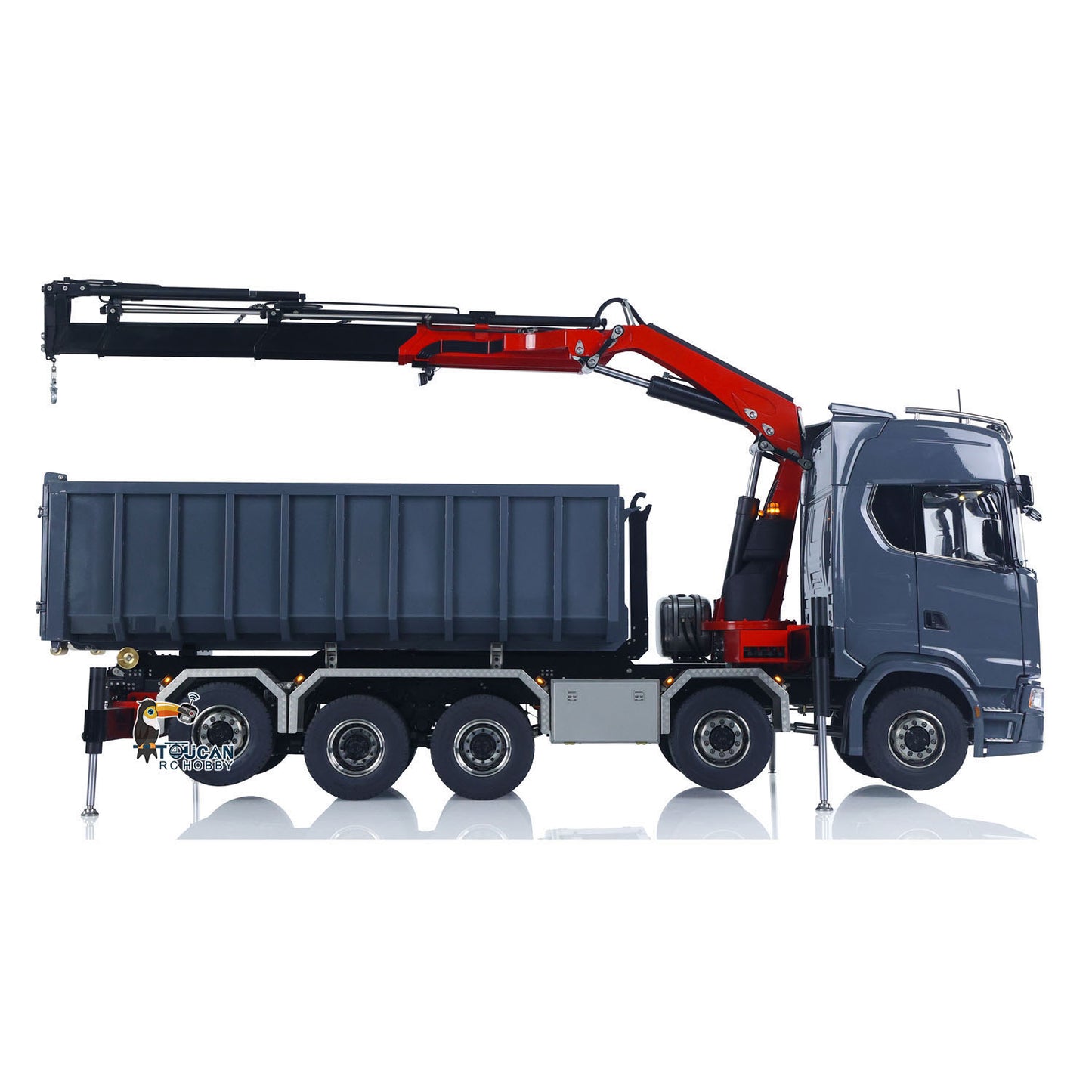 1/14 RC Hydraulic Full Dump Truck Crane 770S Metal 10x10 Roll on off Tipper 3Speed RTR Model Car Frsky XE Radio