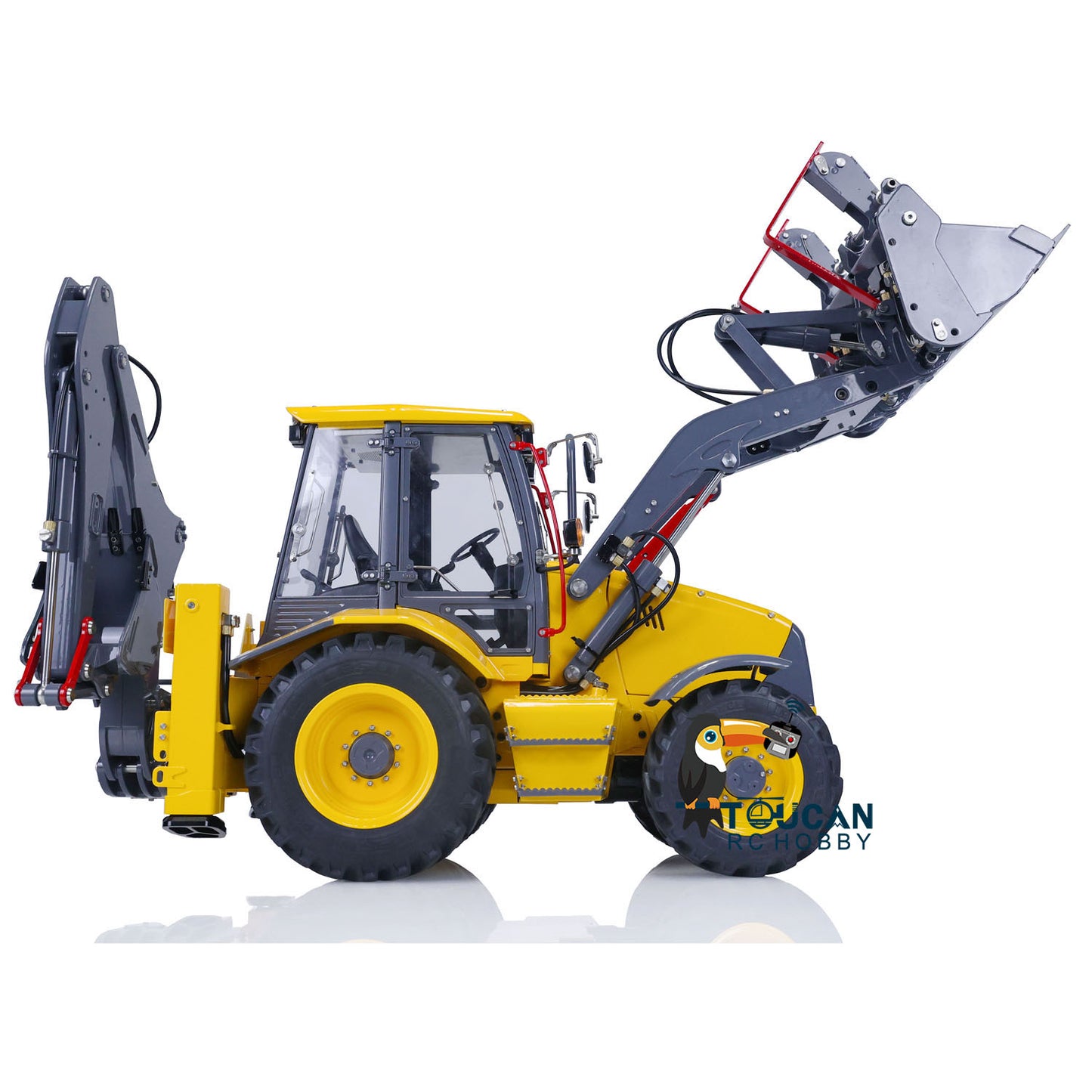 LESU 1/14 Chargeuse-pelleteuse hydraulique RC en métal AOUE BL71 Pelle électrique 2 en 1