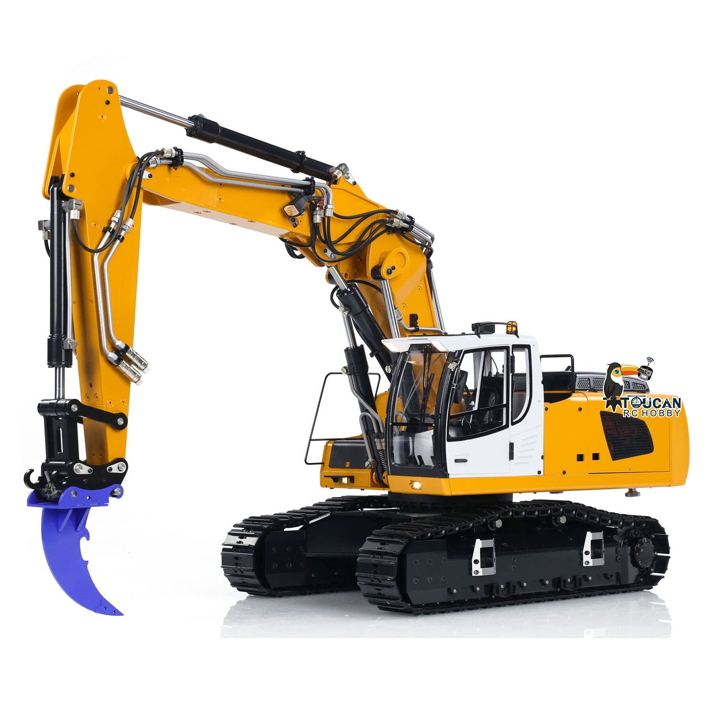 MTM 1/14 946-3 RC 3 Arme lackiert montiert Metall Hydraulische ARTR Raupenbagger Bagger mit Aufreißer Greifer Zweischalengreifer