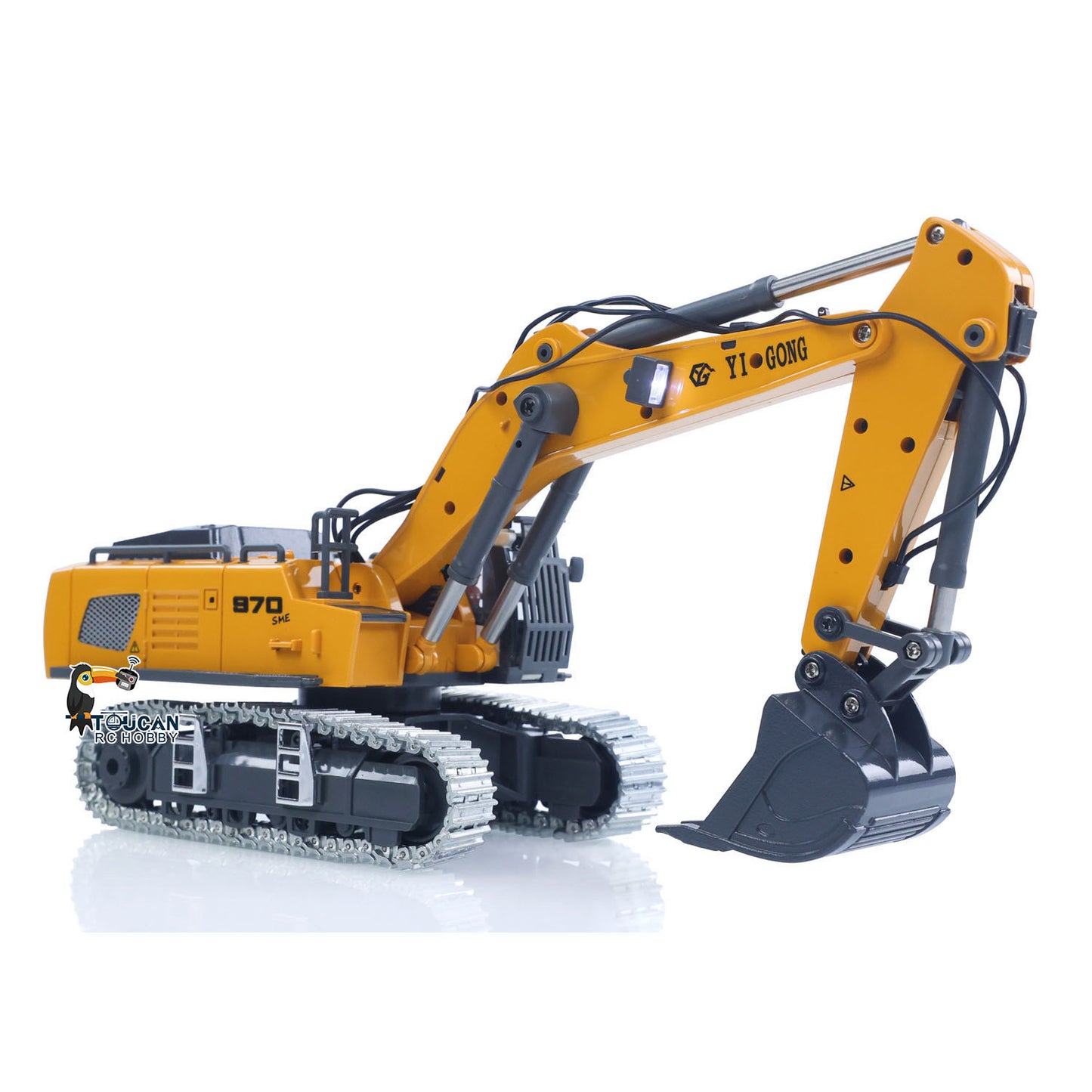 1/50 RC Excavator K970 Engineering Vehicle Remote Control Electric Lifting Digger Metal Bucket Tracks Light Sound RTR Battery