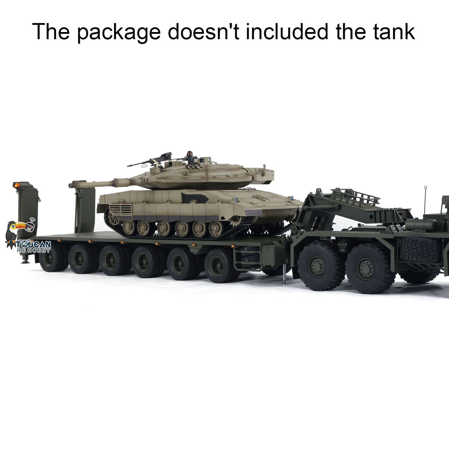 Metal RC Hydraulic Semi Trailer for 1/14 Elefant FAUN SLT-56 Tank Transporter