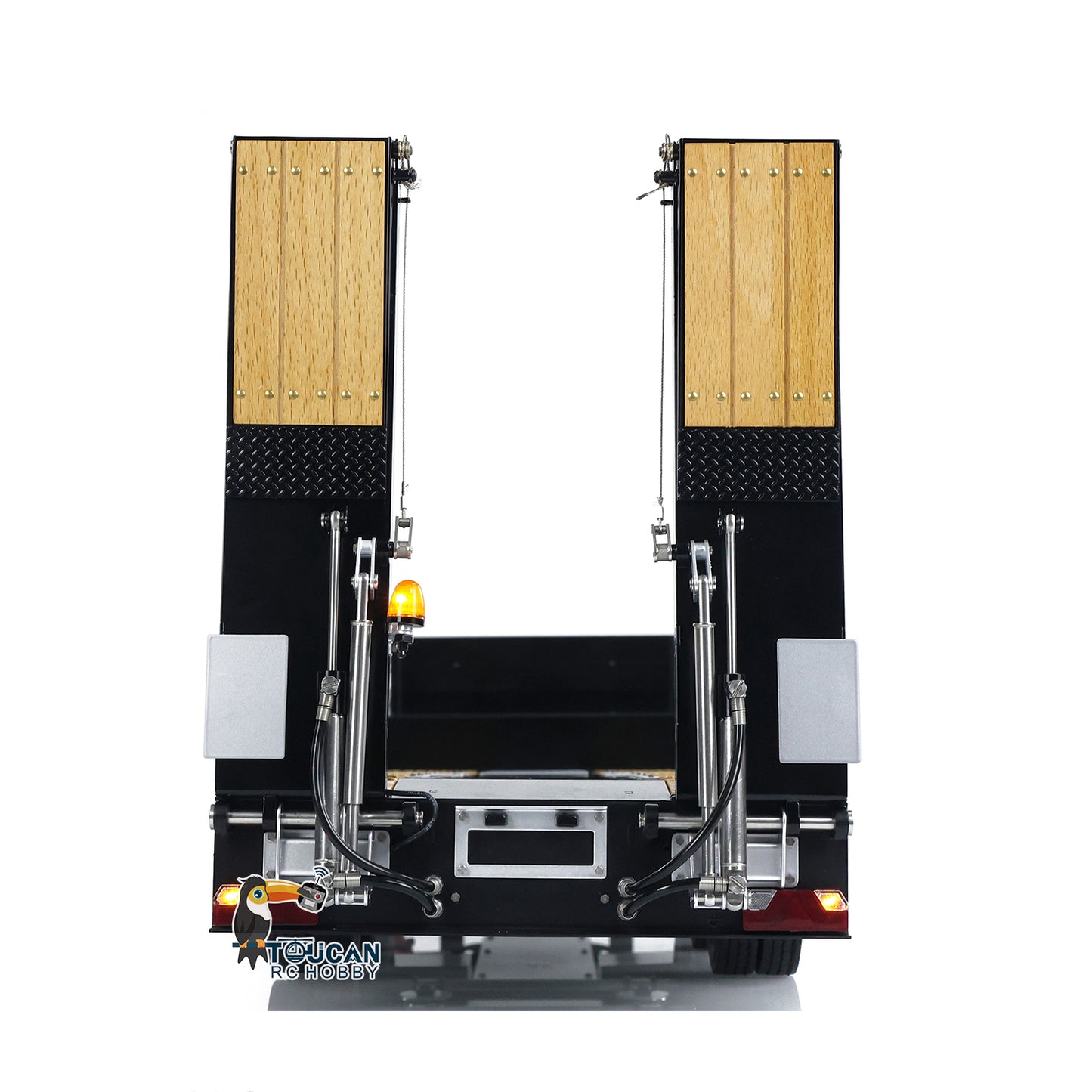 1/14 LESU Metal Trailer Model Kit W/Hydraulic Lifting Tail Board Reversing Valve ESC Motor For Remote Control Tractor Truck