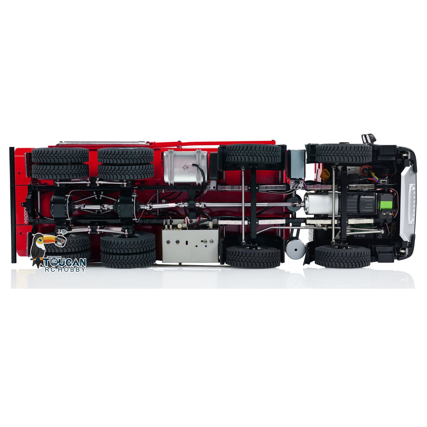 Camion à benne basculante hydraulique PNP assemblé peint en métal 1/14 8x4 avec système sonore et lumineux