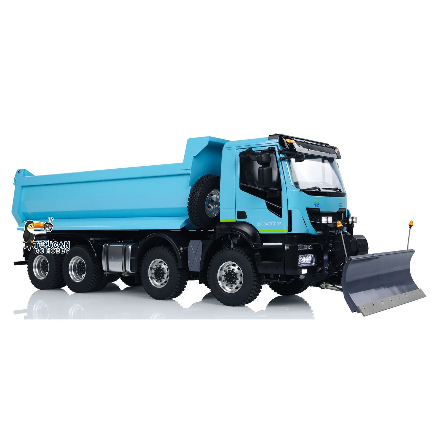 1/14 8x8 Metall PNP Hydraulischer RC LKW Kipper mit 2-Gang Getriebe Getriebe Sound Light System