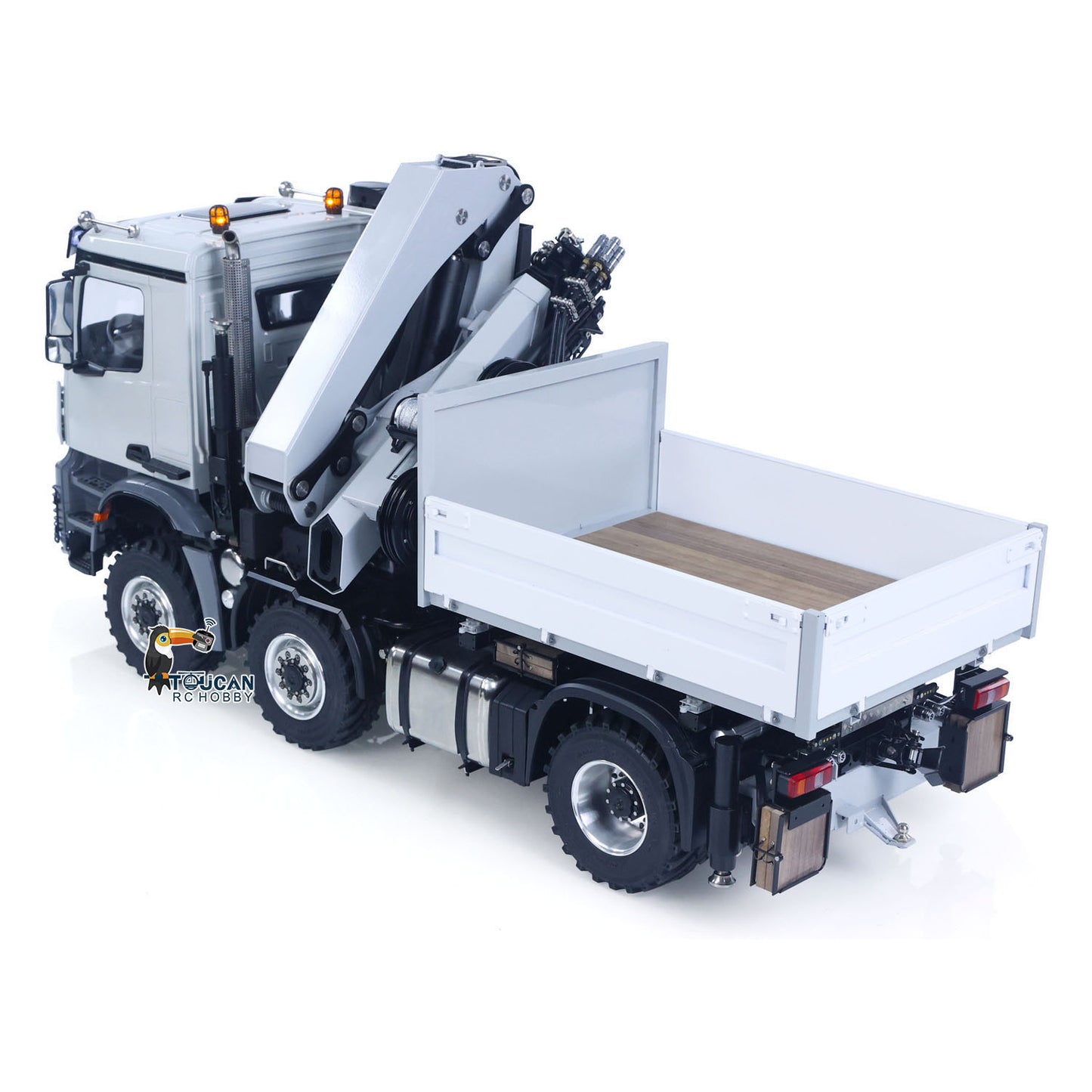 4151 AK Metal 1/14 RC Tractor Truck with Hydraulic Crane Fly Jib Arm Bucket 6*6 Remote Control Farm Car 3Speed Model Lorry Sound