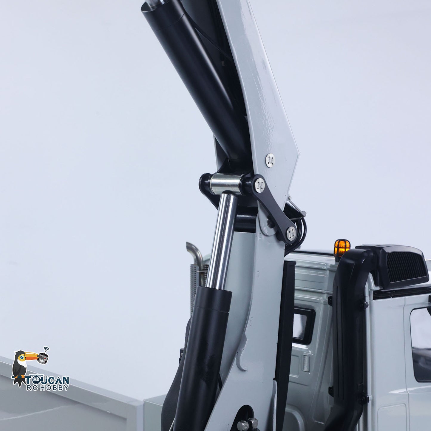 4151 AK Metal 1/14 RC Tractor Truck with Hydraulic Crane Fly Jib Arm Bucket 6*6 Remote Control Farm Car 3Speed Model Lorry Sound