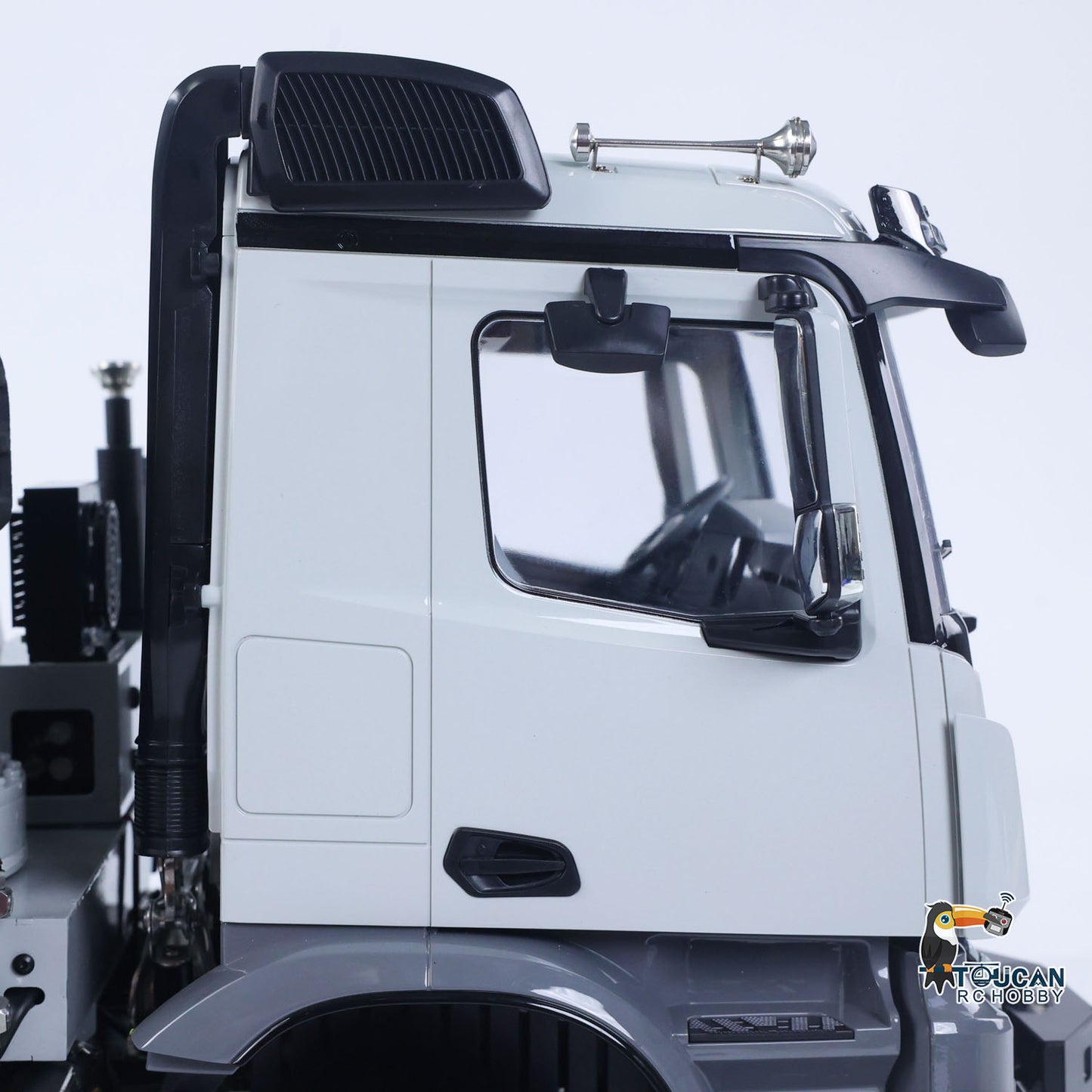 4151 AK Metal 1/14 RC Tractor Truck with Hydraulic Crane Fly Jib Arm Bucket 6*6 Remote Control Farm Car 3Speed Model Lorry Sound