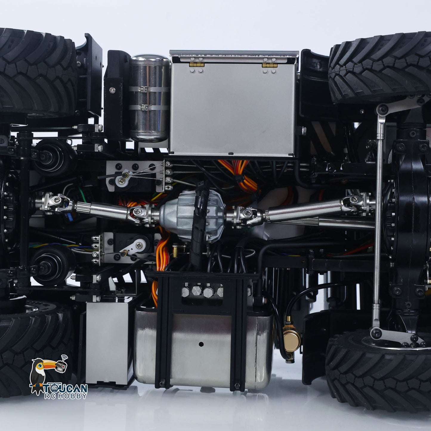 4151 AK Metal 1/14 RC Tractor Truck with Hydraulic Crane Fly Jib Arm Bucket 6*6 Remote Control Farm Car 3Speed Model Lorry Sound