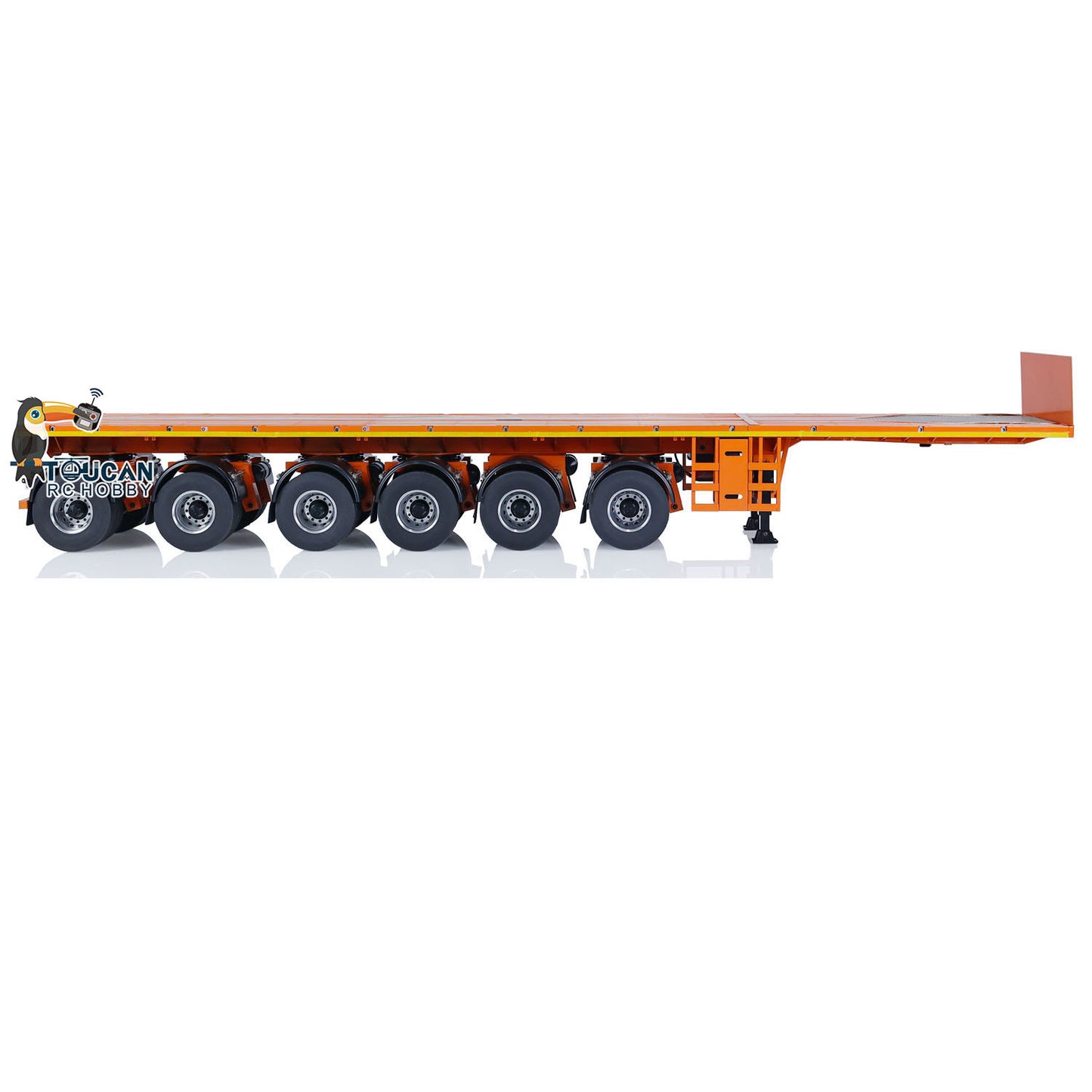 NOOXION 1/14 Fury Bear Metal 6 Axles Flat Trailer for Remote Controlled Tractor Truck