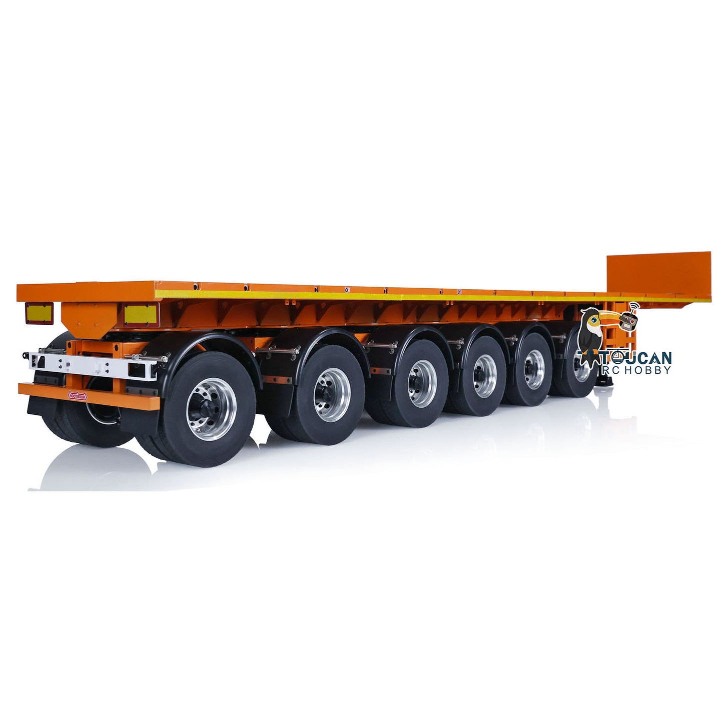 NOOXION 1/14 Fury Bear Metal 6 Axles Flat Trailer for Remote Controlled Tractor Truck