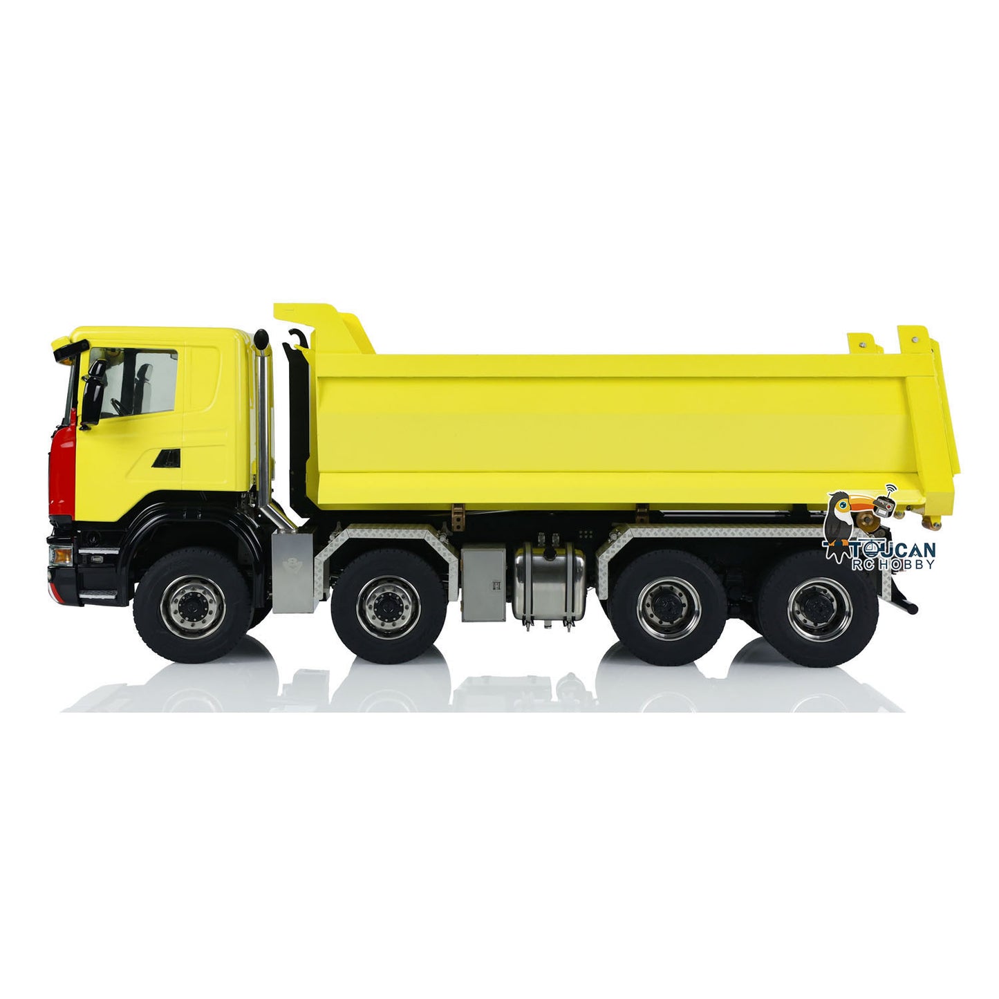 Camion à benne basculante hydraulique RC en métal 1/14 8x8 essieux à blocage différentiel 3 vitesses