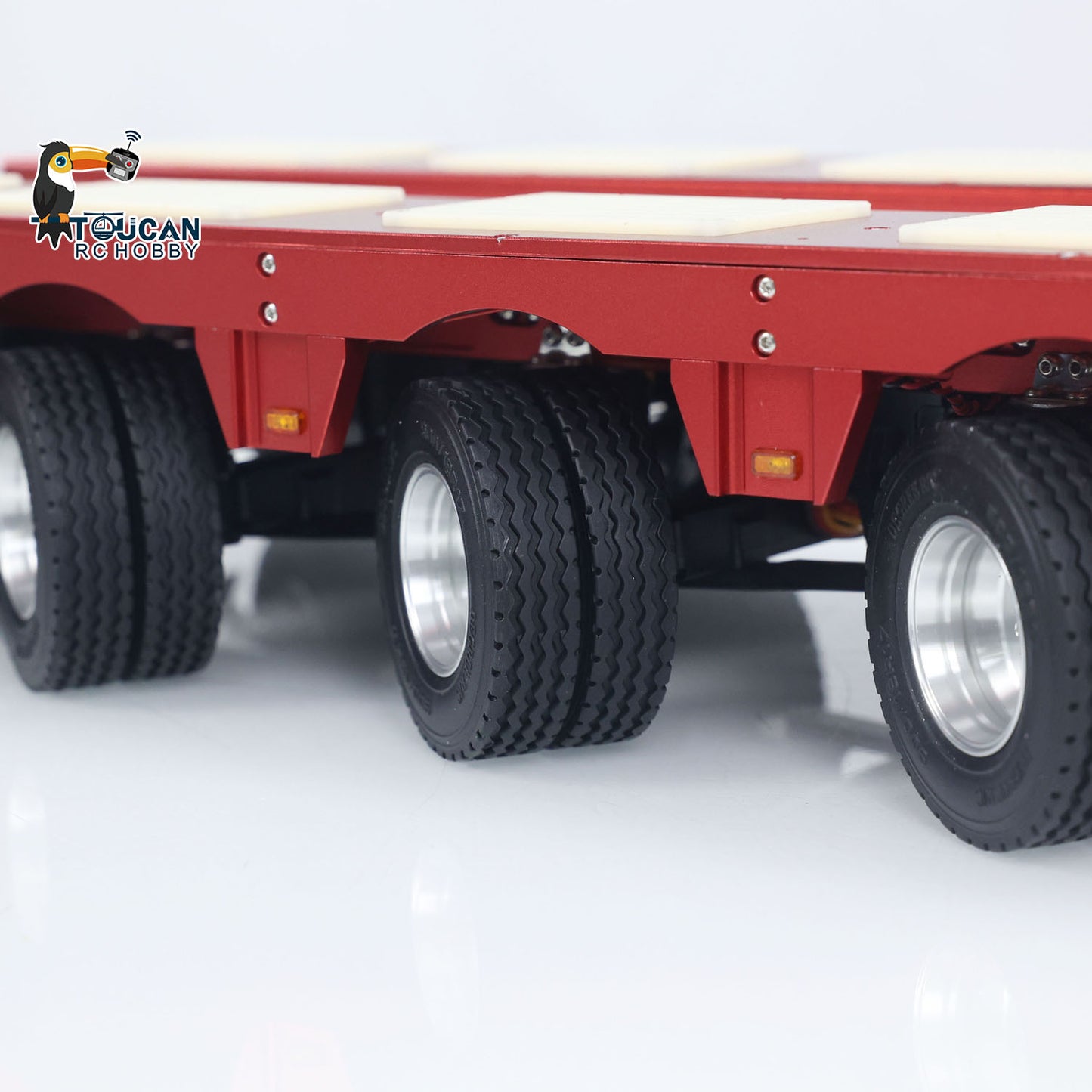 Neue Version 1/14 4 Achsen RC Schwere Anhänger Grad 999 CNC Schwanenhals Anhänger