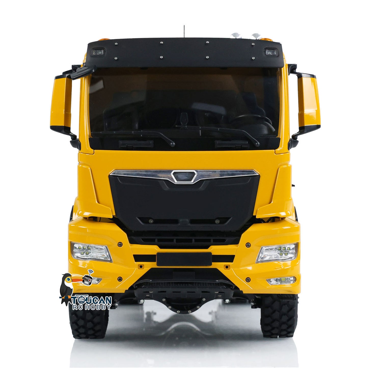 Camion à benne basculante hydraulique RC en métal 6x6 1/14 à basculement à 3 voies Châssis LESU Cabine pour homme