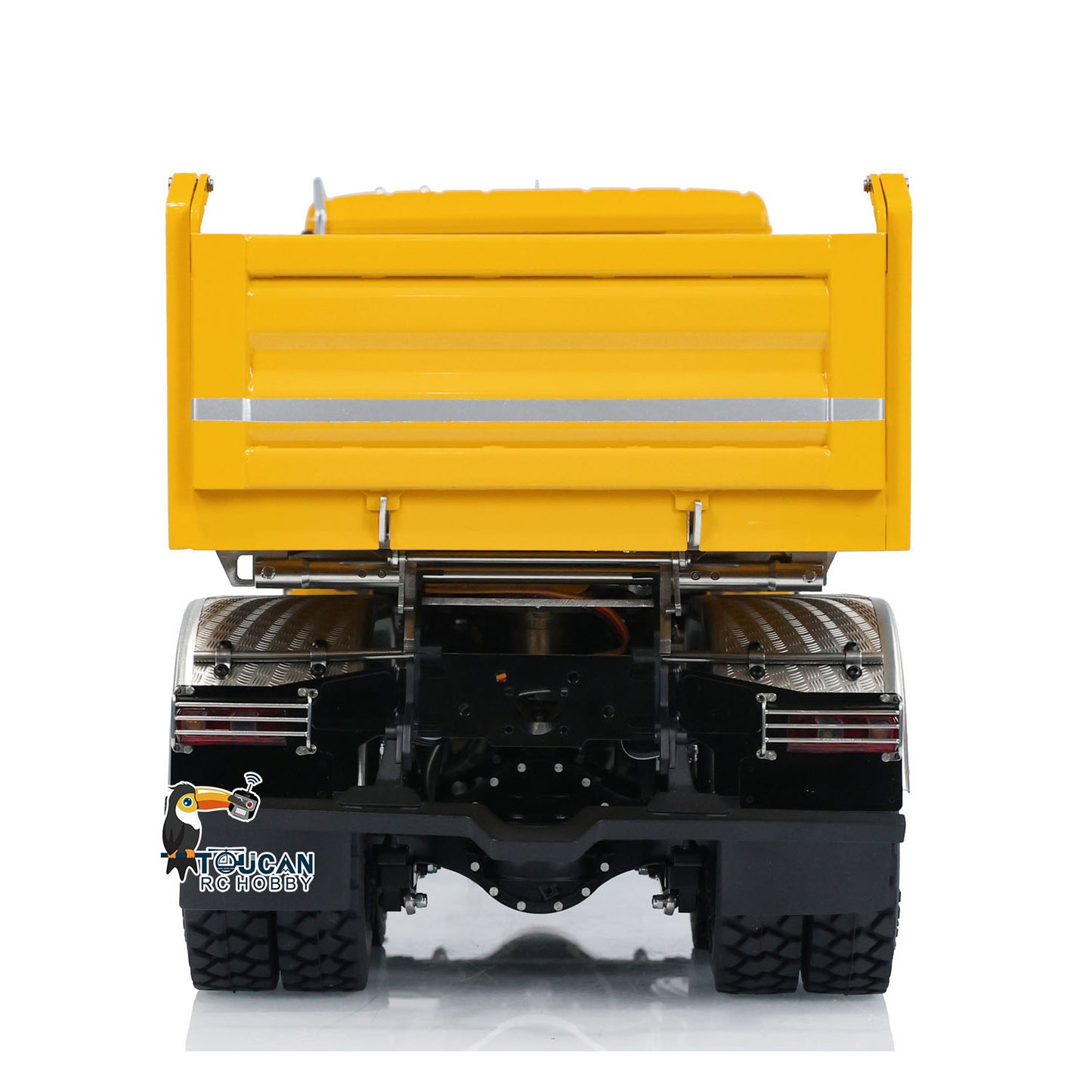 Camion à benne basculante hydraulique RC en métal 6x6 1/14 à basculement à 3 voies Châssis LESU Cabine pour homme