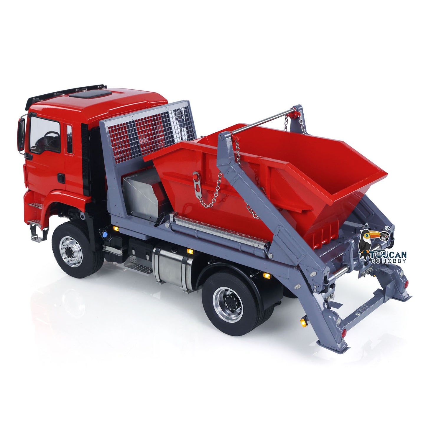 LESU Metal 1/14 RC Hydraulic Swing Arm Garbage Dump Truck 4X4 RTR TGS Light Sound ST8 Radio Battery
