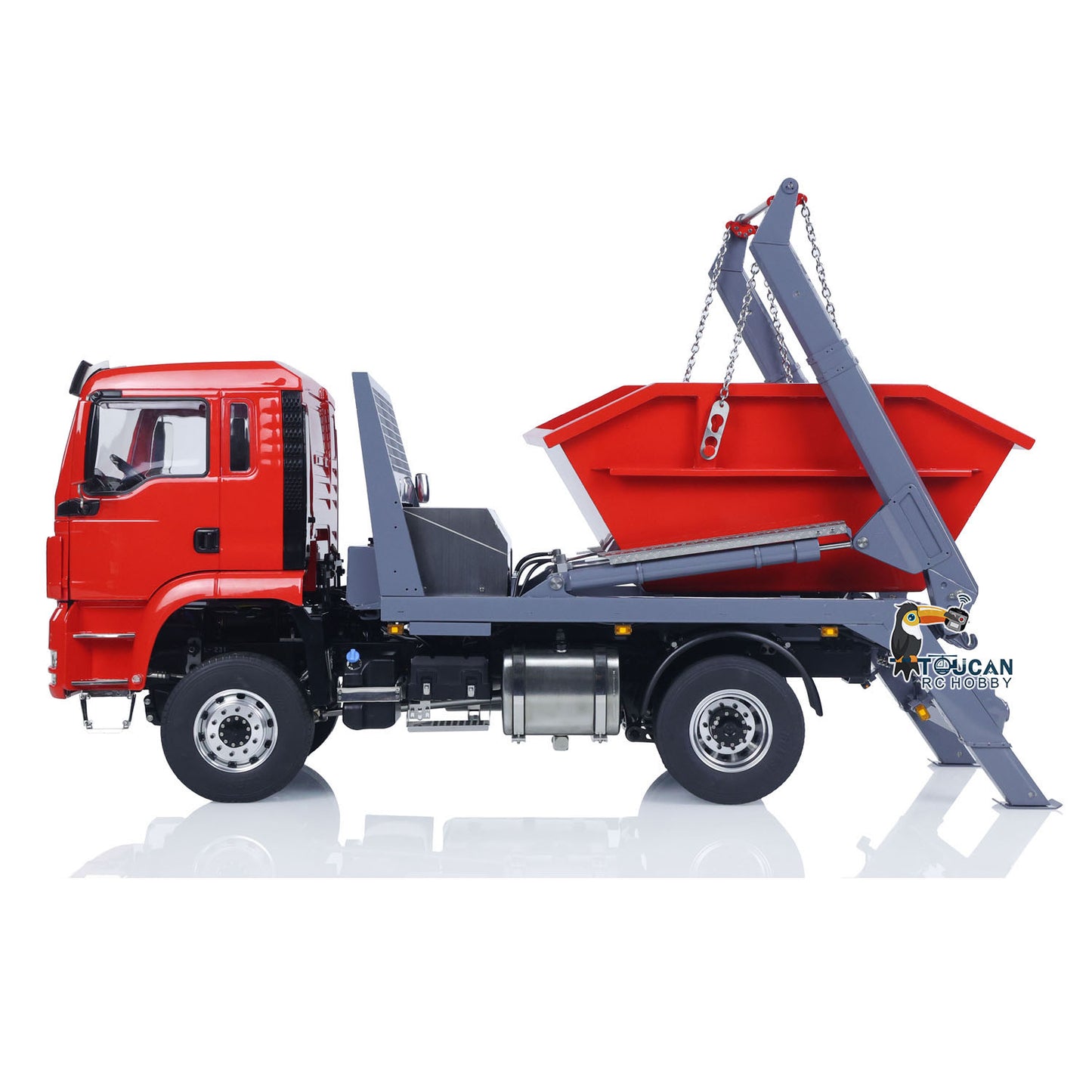 LESU Metal 1/14 RC Hydraulic Swing Arm Garbage Dump Truck 4X4 RTR TGS Light Sound ST8 Radio Battery