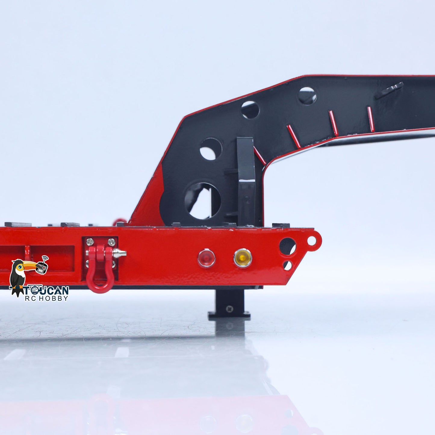 1/14 Metal Lowboy Trailer Gooseneck 2 Axles 10.6Inches Width 41.3Inches Long for TAMIYA RC Tractor Truck Radio Control Digger Loader No Charger