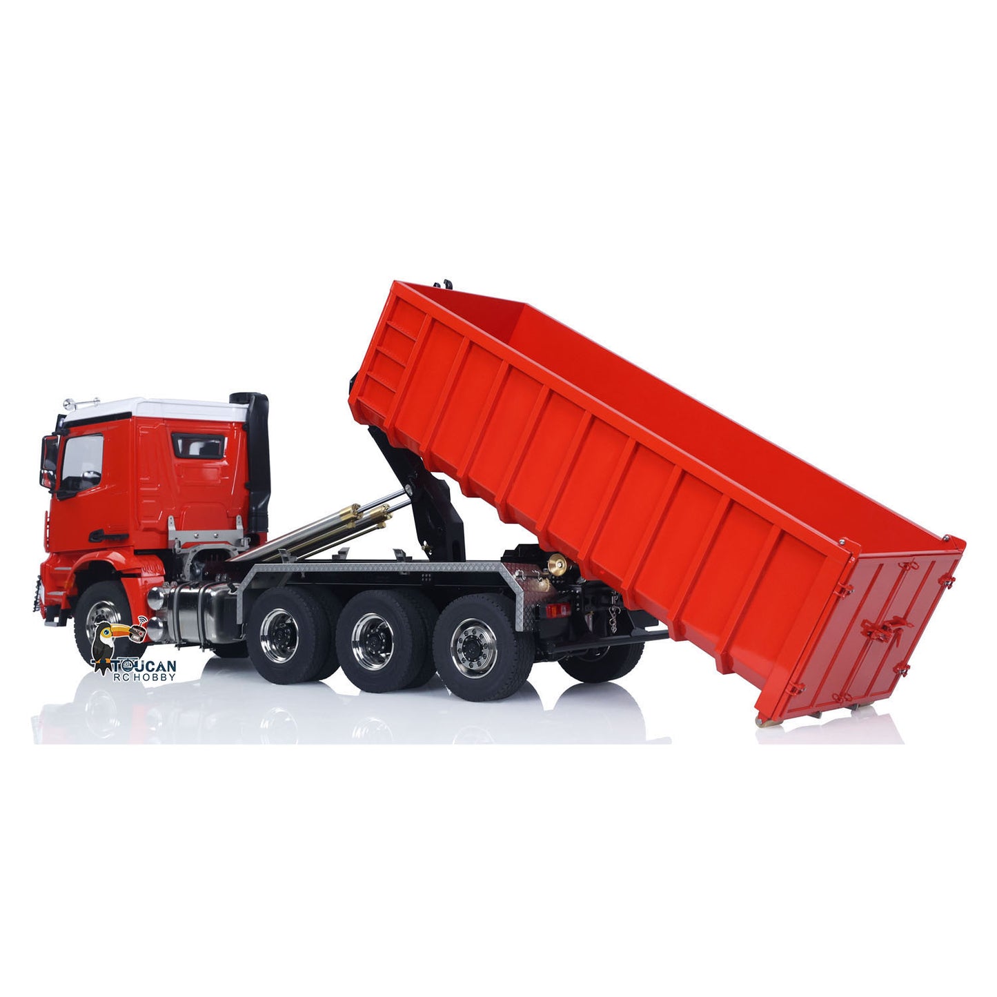 Dumper hydraulique RC en métal 1/14 8x8 Roll Off Dump Truck 3363 Essieu arrière directeur