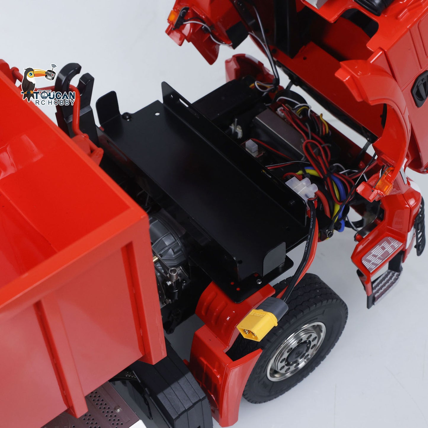 Dumper hydraulique RC en métal 1/14 8x8 Roll Off Dump Truck 3363 Essieu arrière directeur