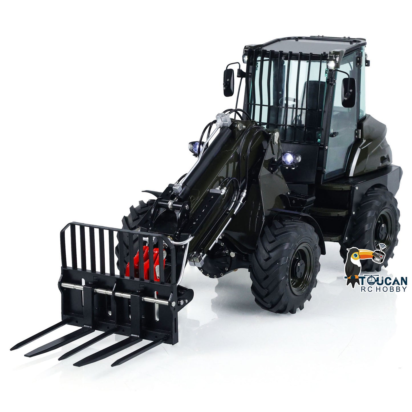 LESU 1/14 AT1050 RC Hydraulic Fork Truck Painted Telescopic Arm Loader Car Model