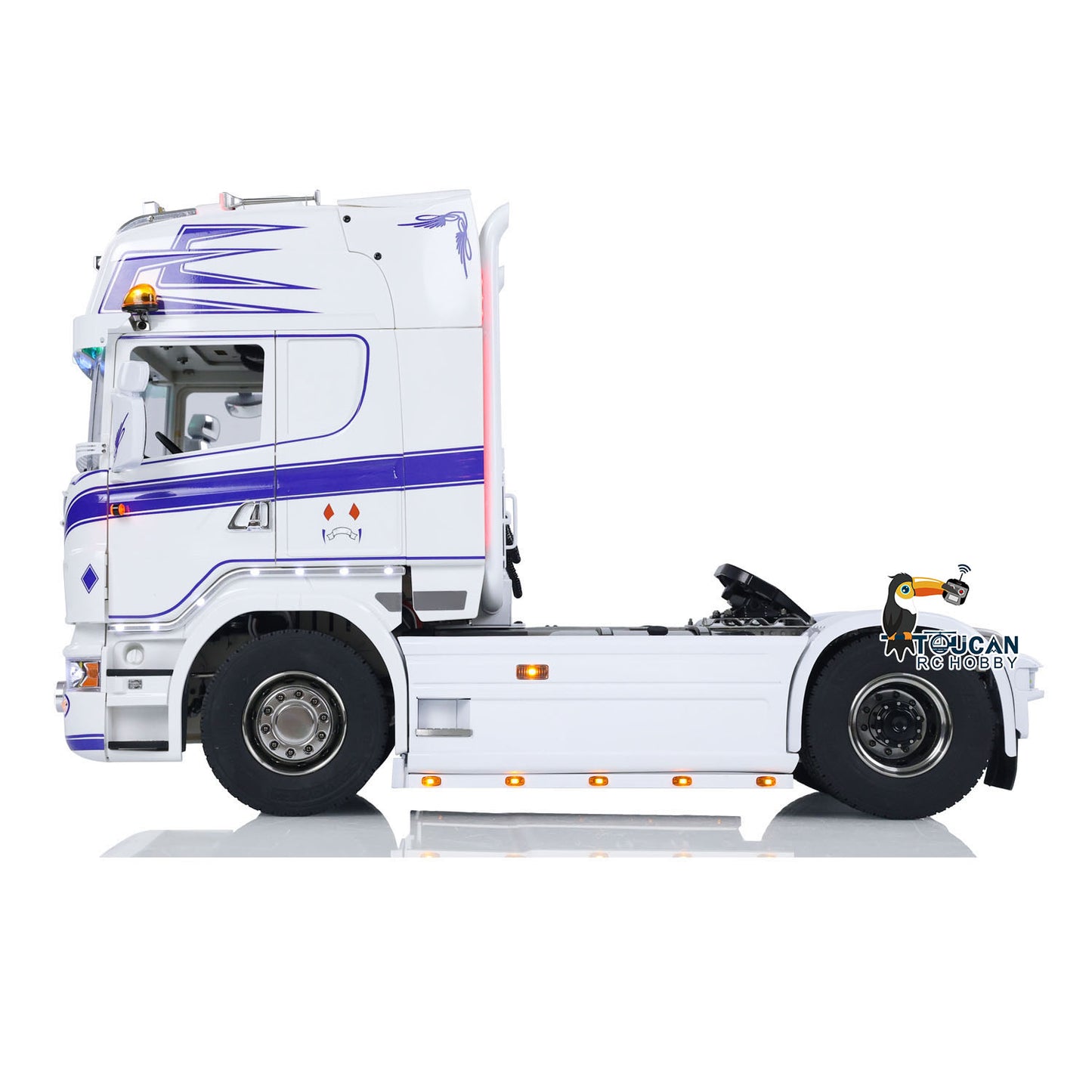 1/14 RC Tractor Truck 4x4 RTR Transport Vehicle Metal Chassis R730 Smoke 3-speed