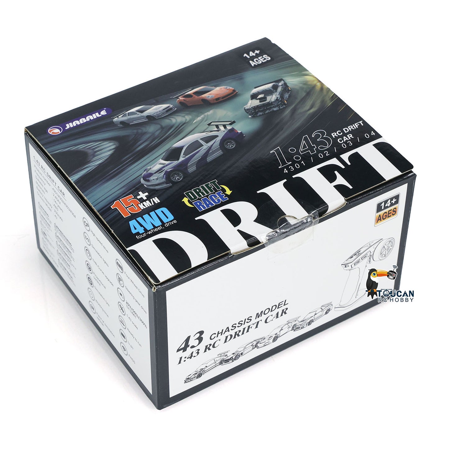 Fast Shipping Remote Control Mini Drift Car 1:43 Race Car Toy Radio Lights Traffic Safety Cone