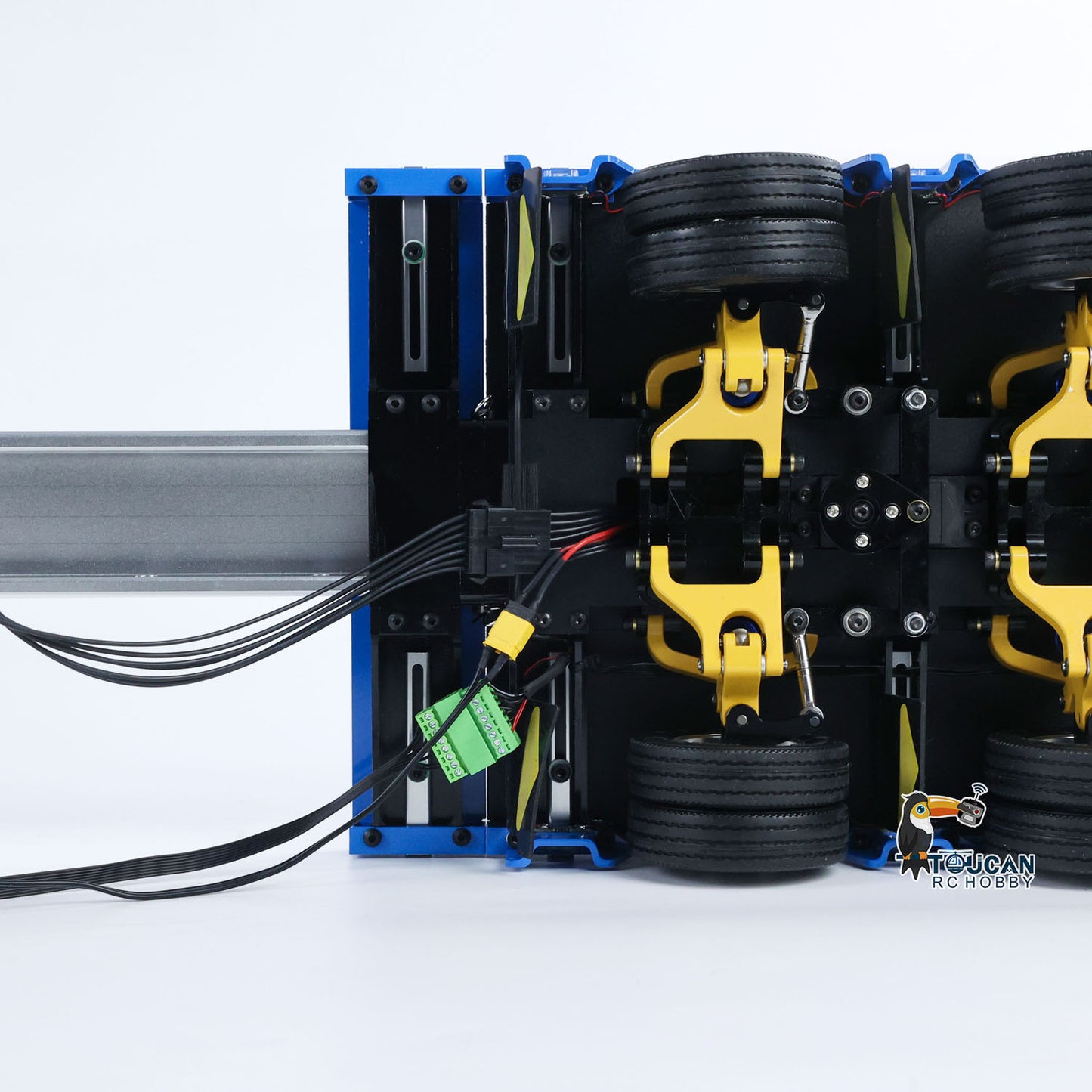 1/14 2+5 Axles RC Metal Heavy Trailer Lowboy Trailer For TAMIYA LESU RC Tractor Truck Radio Controlled Lorry Excavator Loader