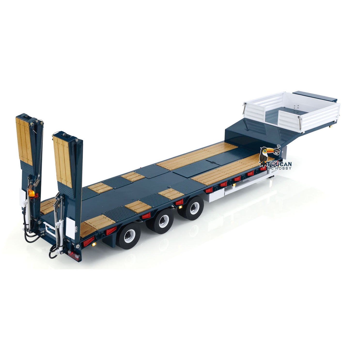 LESU Metal Trailer Hydraulic Lifting Tailboard Painted for RC Tractor Truck Car