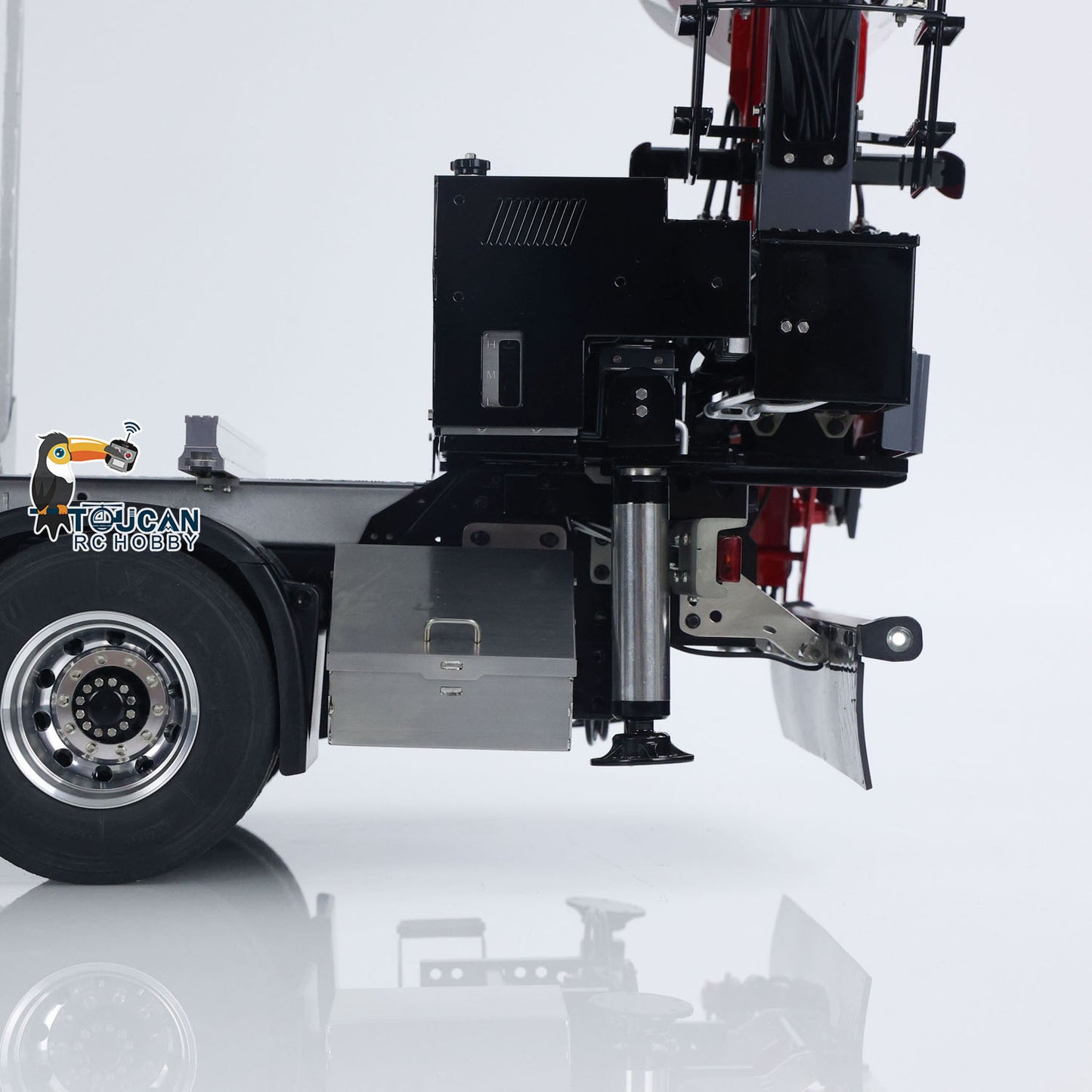 LESU 1/14 Camion forestier RC en métal avec grue hydraulique et tracteur sans cabine FH16