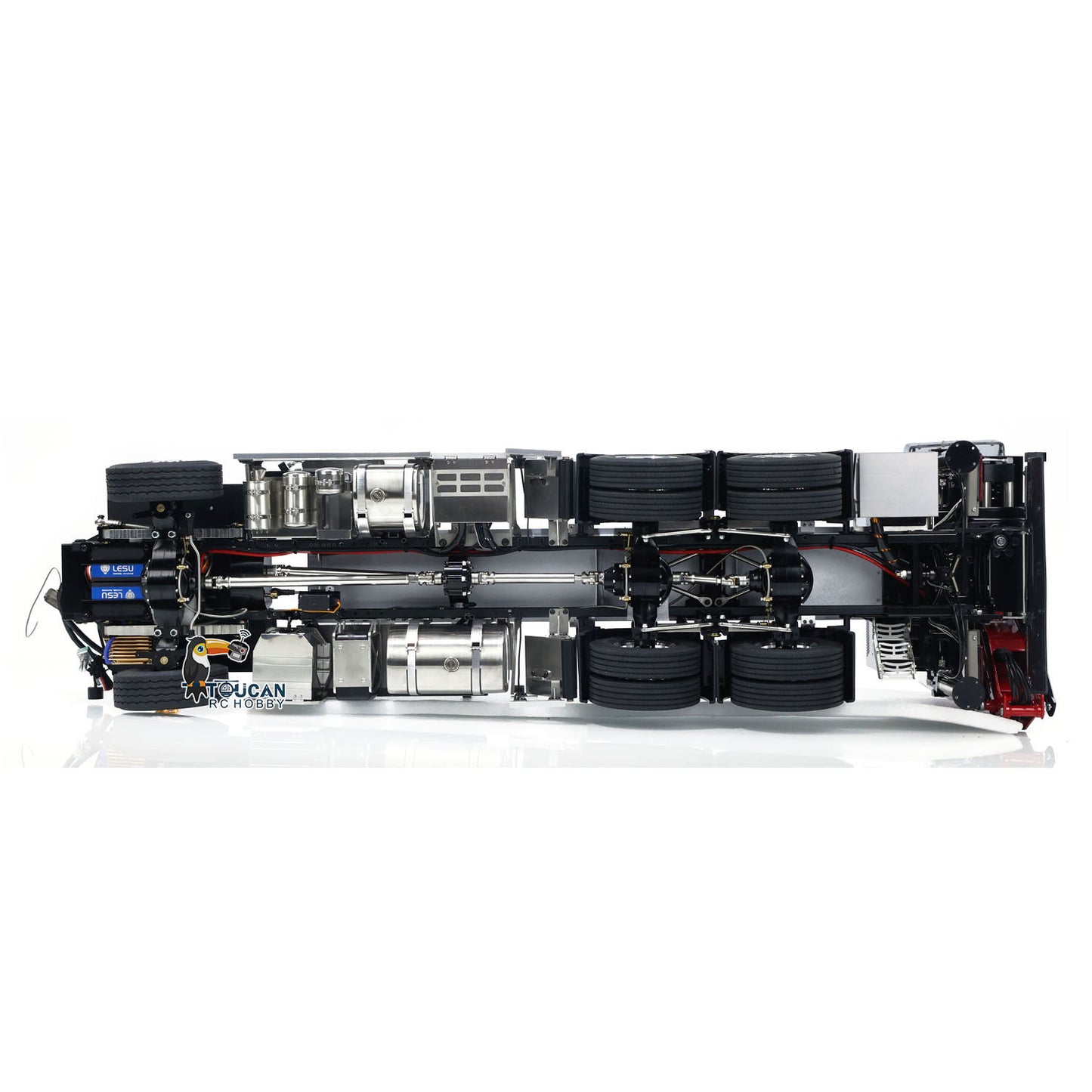 LESU 1/14 Camion forestier RC en métal avec grue hydraulique et tracteur sans cabine FH16