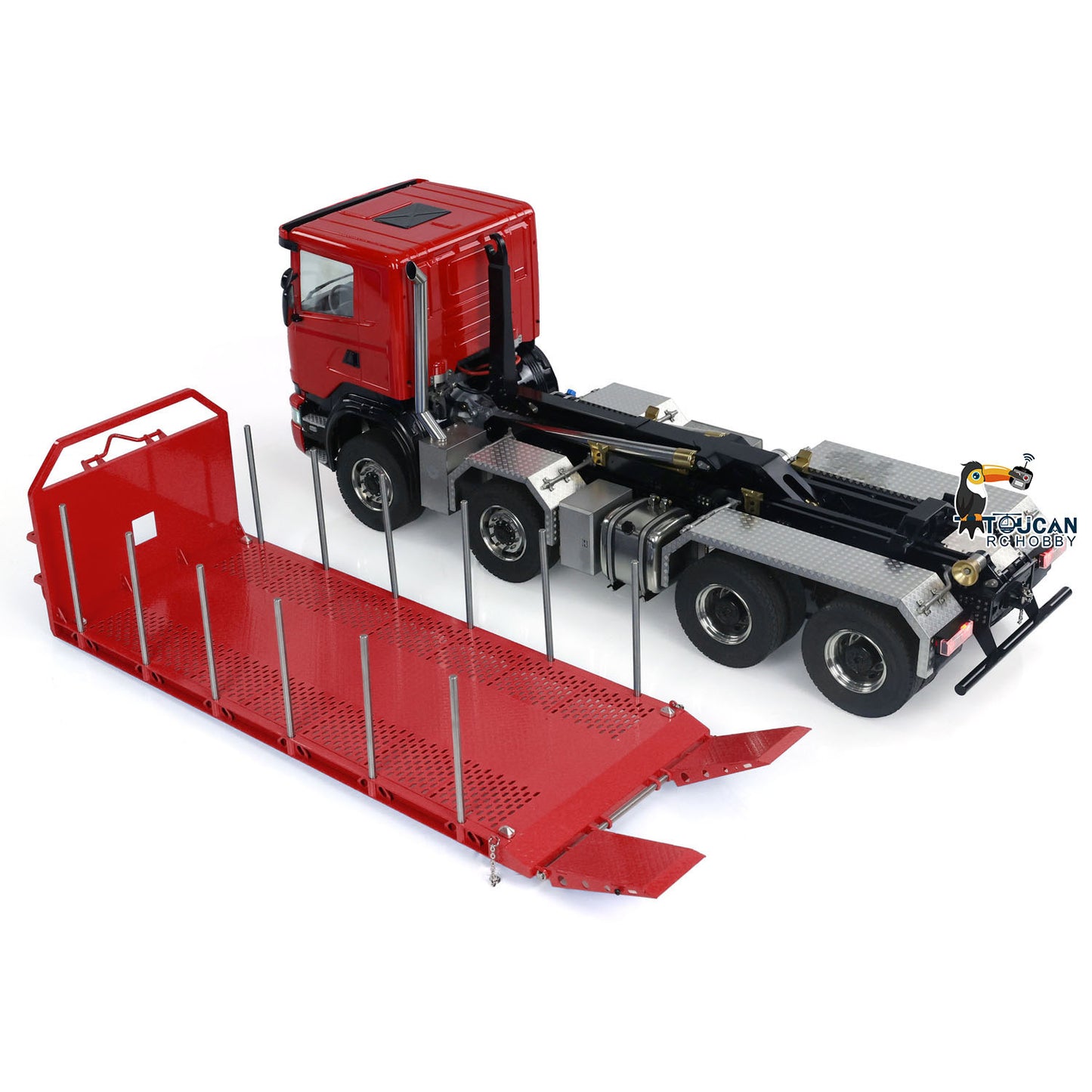 1:14 Hydraulic RC 8x8 Full Dump Car Roll-on Dumper Truck With Flatbed