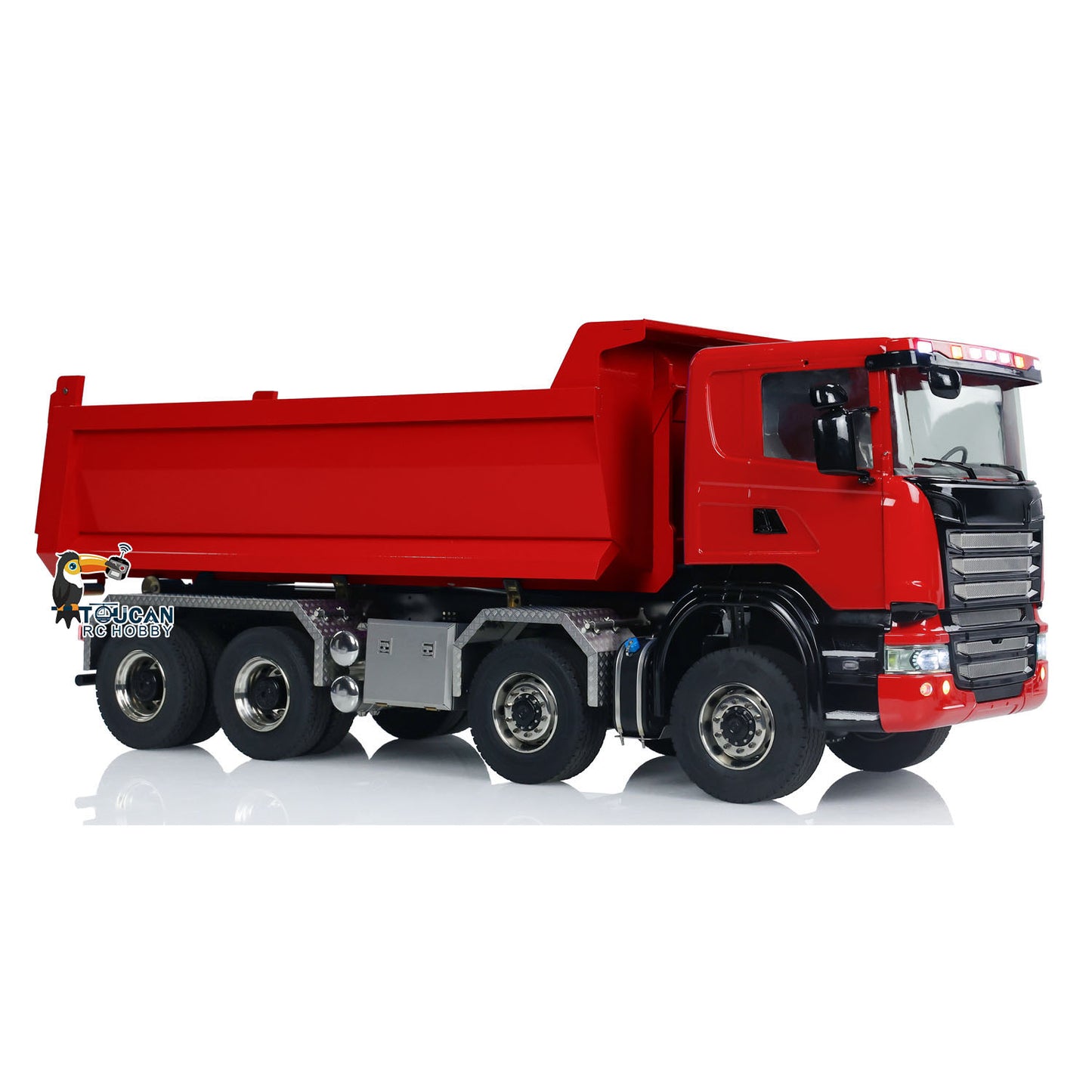 Metal 1/14 Hydraulic RC Dump Truck 8x8 Full Dumper Car With U-Shape High Bucket