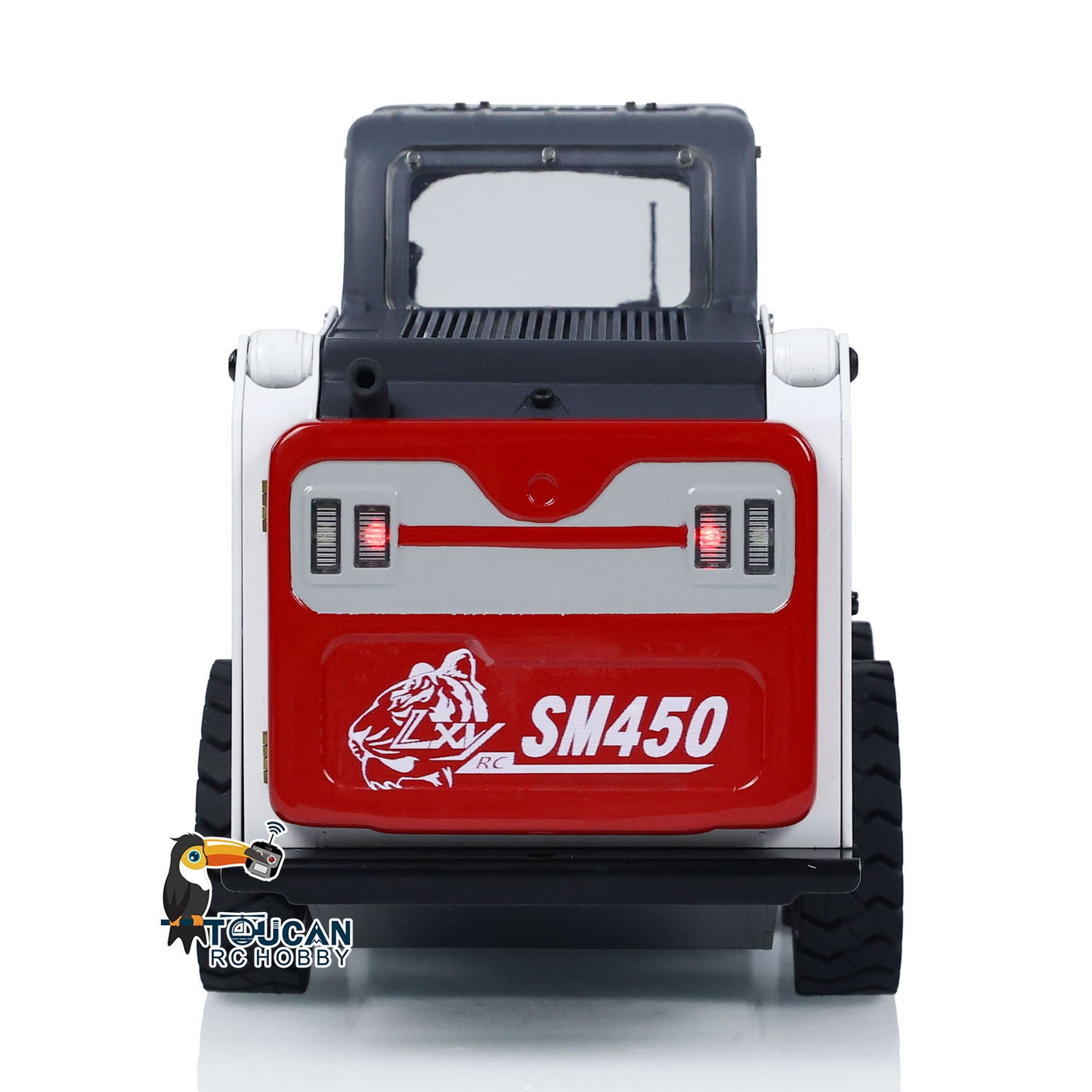 Chargeur hydraulique à direction à glissement 1/14 RC SM450 Voiture à roues télécommandée Son Lumière
