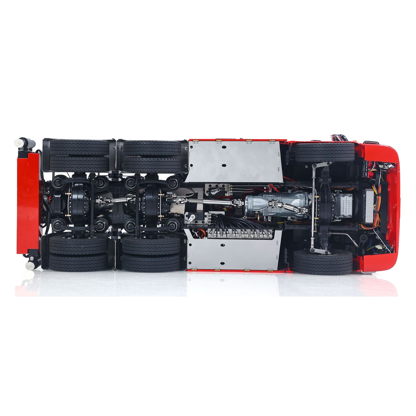 1/14 Remote Control Tractor Truck 7-way Valves Hydraulic Crane 6x6 RC Lorry Car 3Speed Gearbox Axle Locks Light Sound System