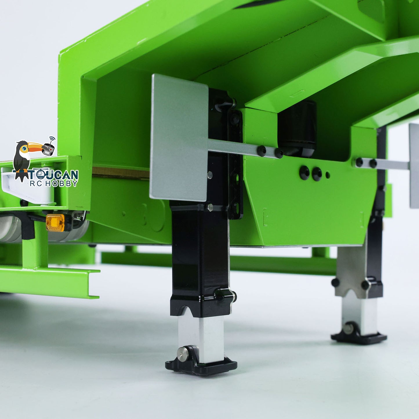 1/14 LESU Metal Trailer Hydraulic Lifting Tailboard Electric Legs Painted for RC Tractor Truck DIY Radio Controlled Lorry Car