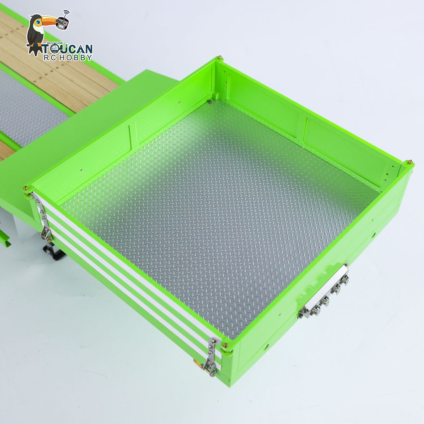 1/14 LESU Metal Trailer Hydraulic Lifting Tailboard Electric Legs Painted for RC Tractor Truck DIY Radio Controlled Lorry Car