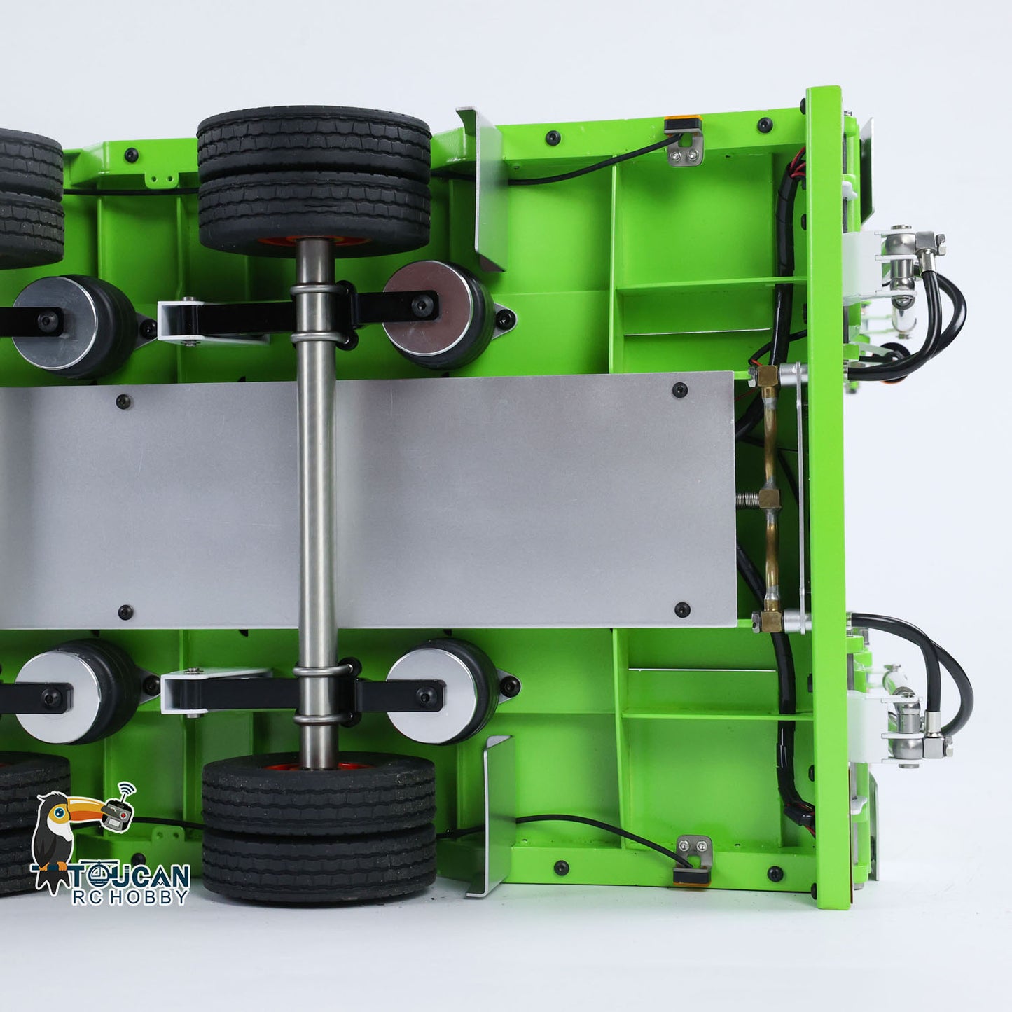 1/14 LESU Metal Trailer Hydraulic Lifting Tailboard Electric Legs Painted for RC Tractor Truck DIY Radio Controlled Lorry Car