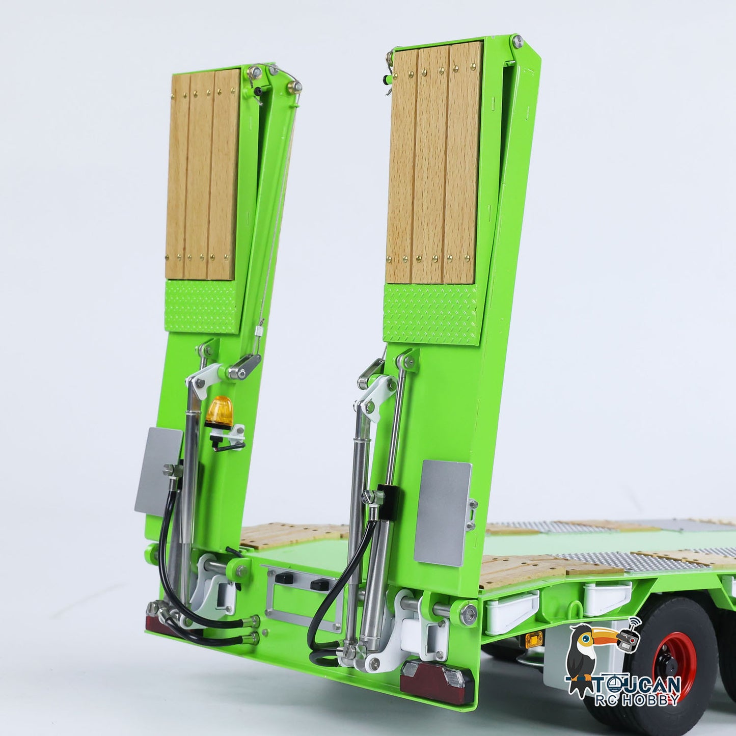 1/14 LESU Metal Trailer Hydraulic Lifting Tailboard Electric Legs Painted for RC Tractor Truck DIY Radio Controlled Lorry Car