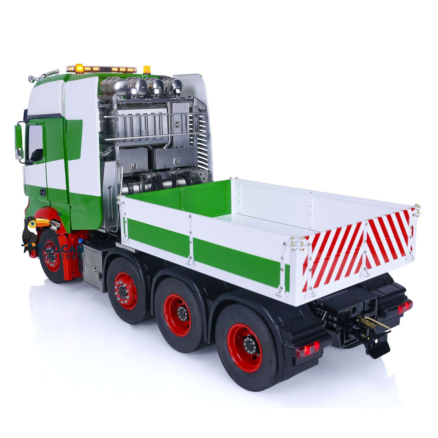 Metal 8X8 Chassis RC Tractor Truck 1/14 TOUCAN RTR Remote Control Lorry Car Bucket Sound Light Smoking Radio Battery