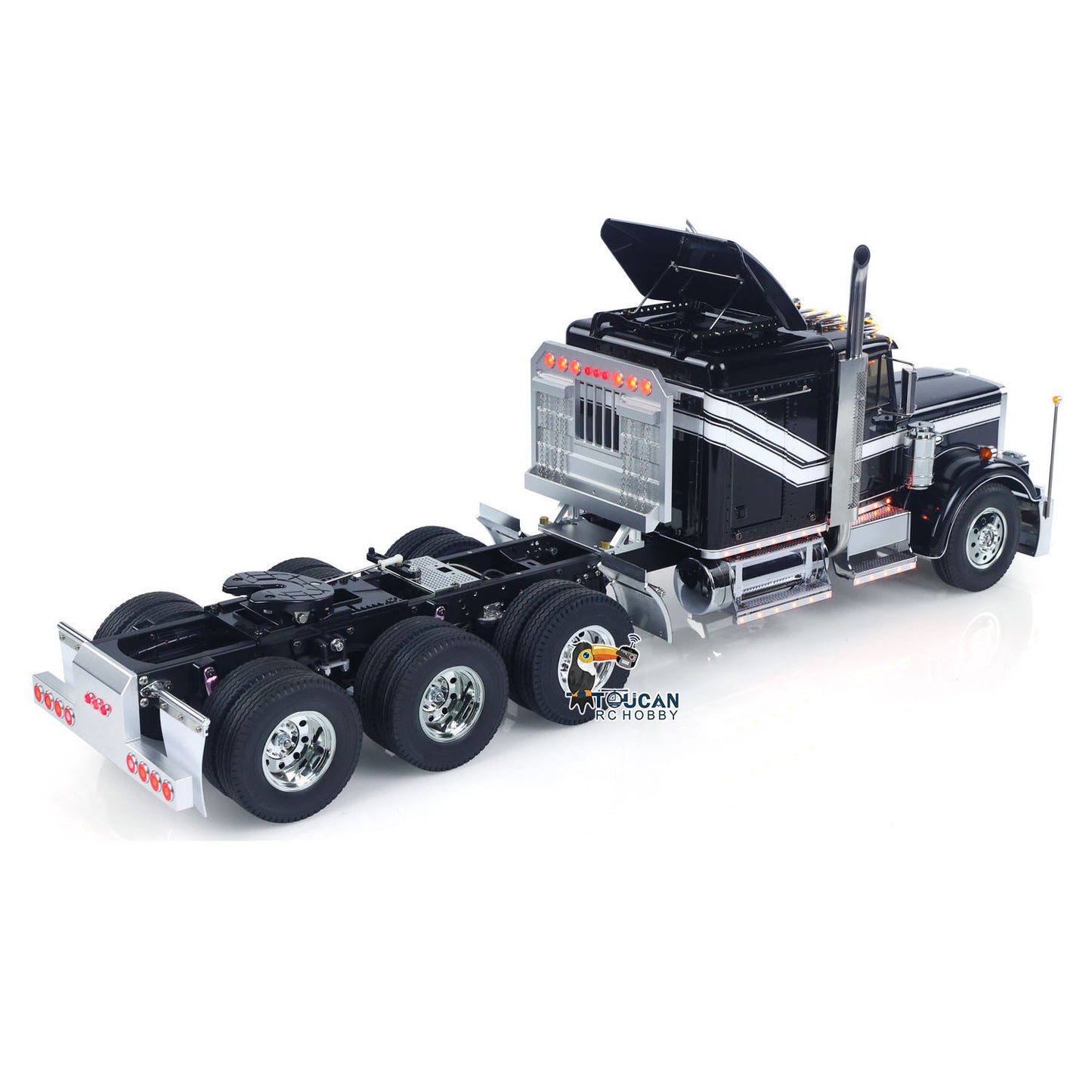 TOUCAN 8X4 1/14 RC king hauler Tractor Truck Model 3Speed Lorry Car Chassis Suspension Flysky ST8 Radio Battery