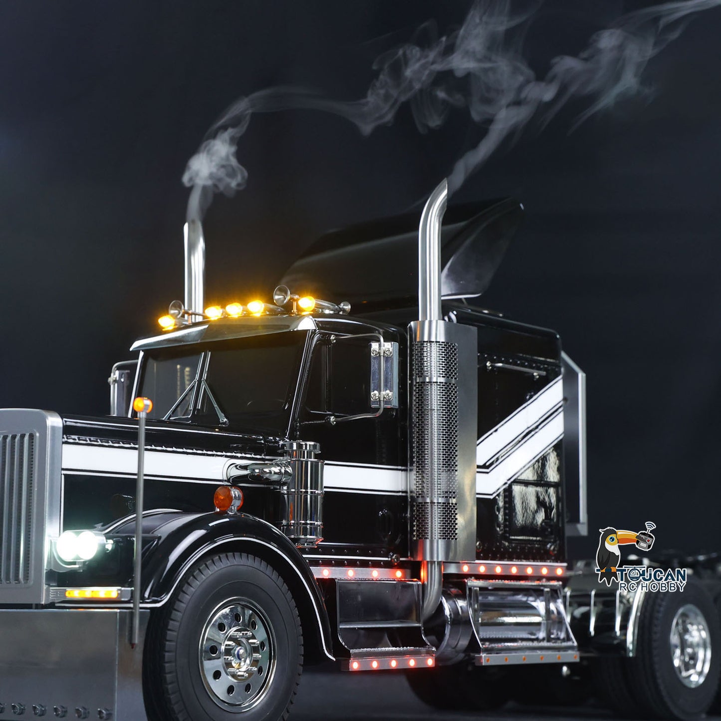 TOUCAN 8X4 1/14 RC king hauler Tractor Truck Model 3Speed Lorry Car Chassis Suspension Flysky ST8 Radio Battery