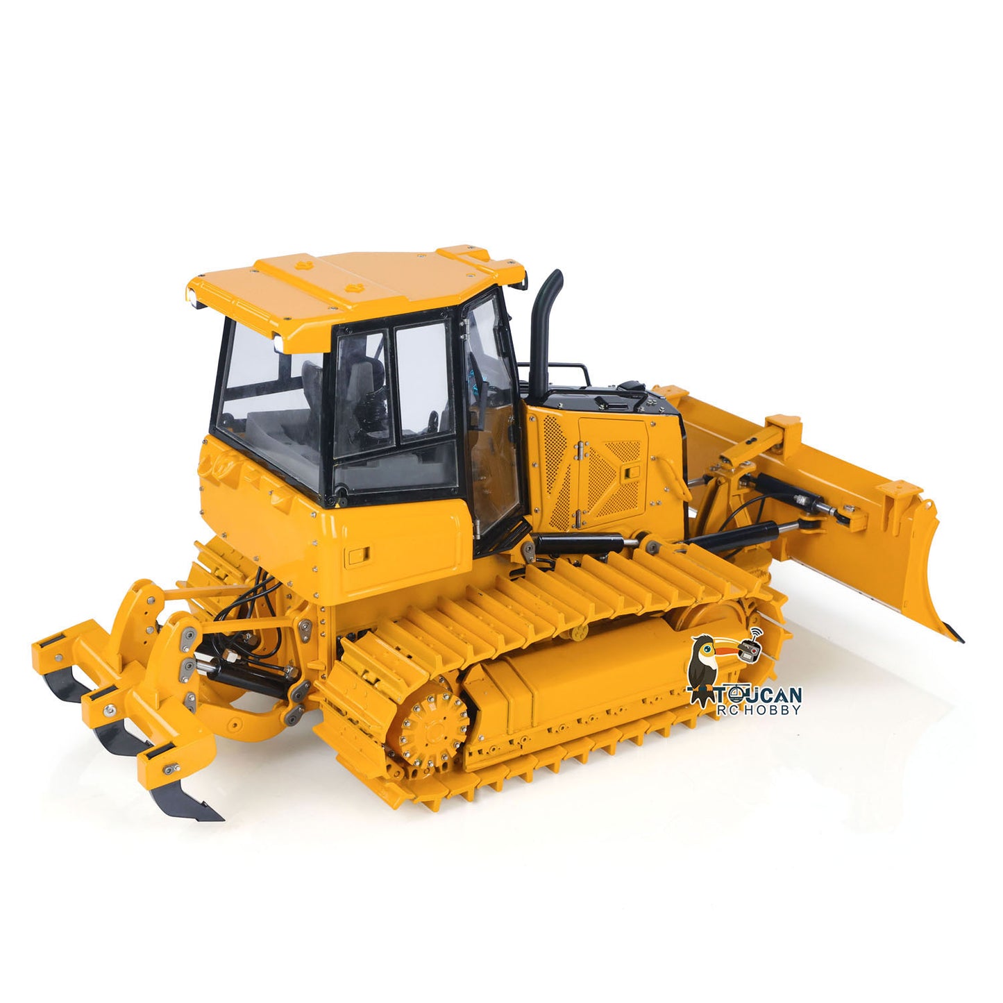 New Arrival Metal 1/12 RC Hydraulic Bulldozer D3 Remote Control Engineering Vehicles 4CH Valve Construction Car Light Sound Flysky ST8 Radio
