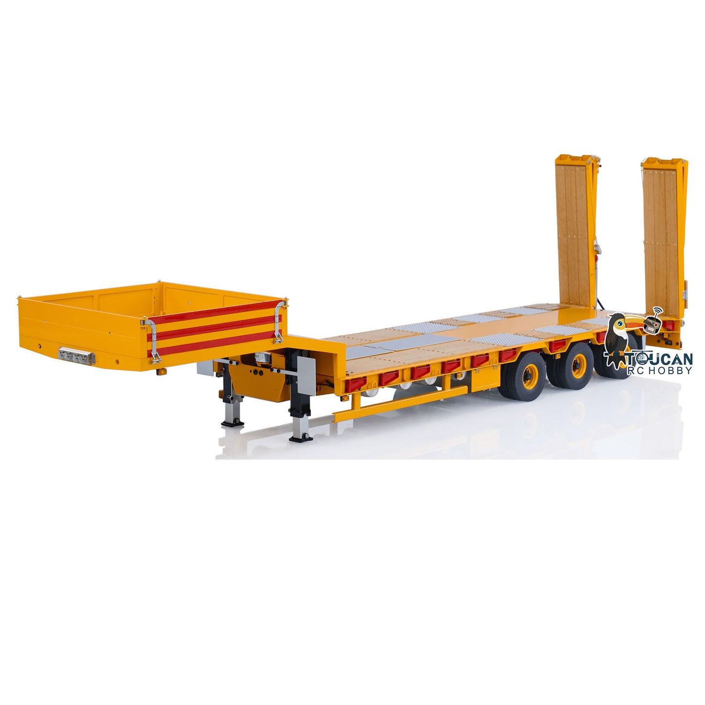 1/14 LESU Metal Trailer Model Kit W/Hydraulic Lifting Tail Board Reversing Valve ESC Motor For Remote Control Tractor Truck