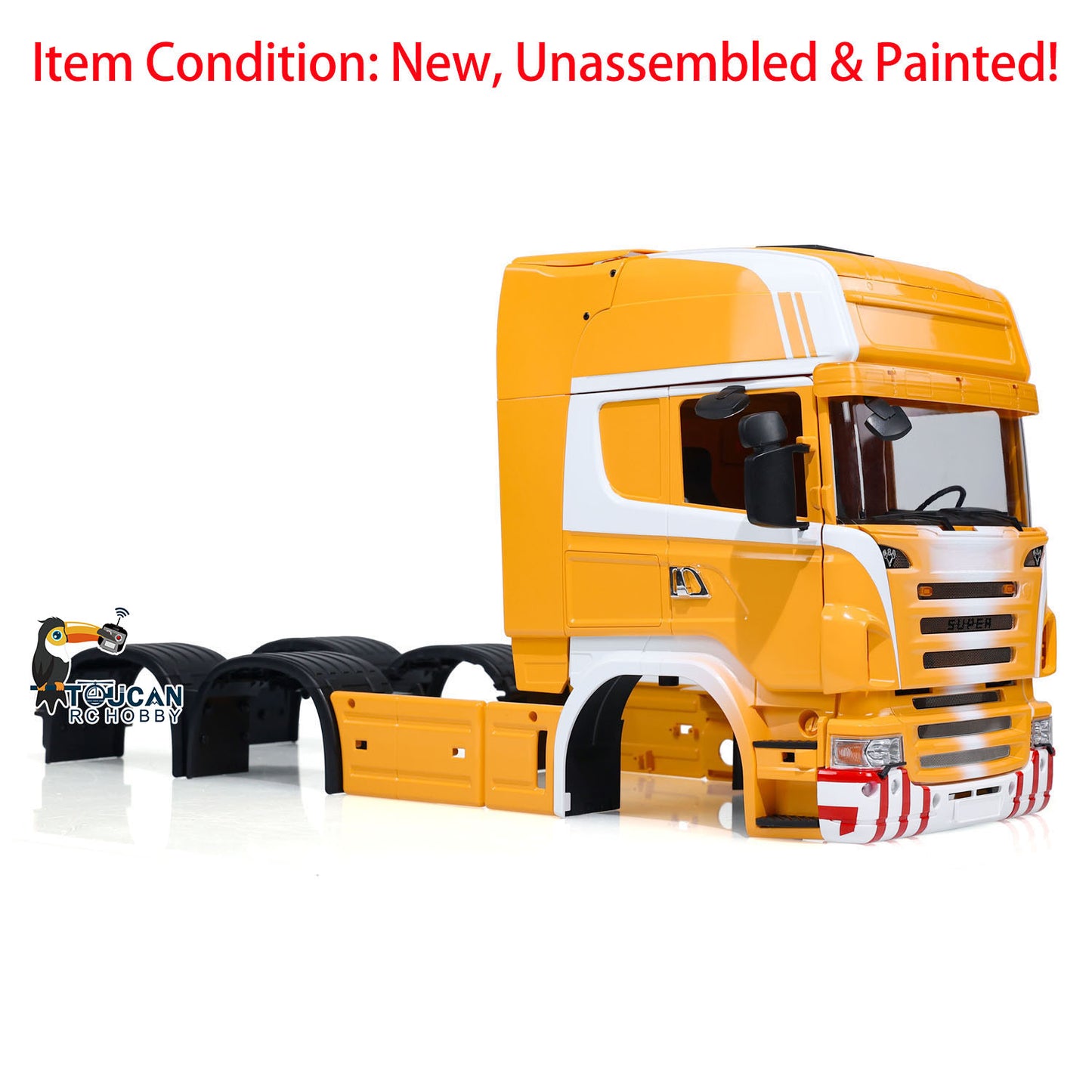 R620 High-roof Cabin RC Car Shell for 1/14 6x6 6x4 Tractor Truck