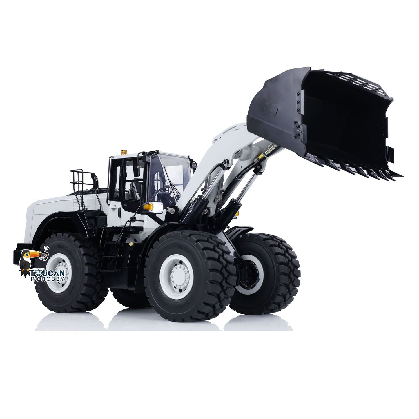 Metal 1/14 RC Hydraulic Loader WA480 Heavy Construction Machine Differential Lock Axles Quick Coupler Fork Light Sound ST8