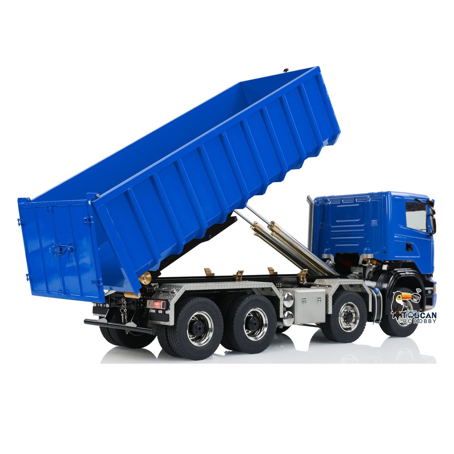 1:14 8x8 RC Hydraulic Dumper Metal Roll-on Full Truck With Trash High Bucket